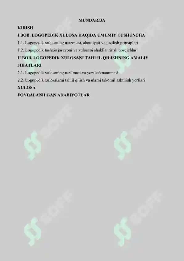 Logopedik xulosaning tuzilishi va tahlili 2