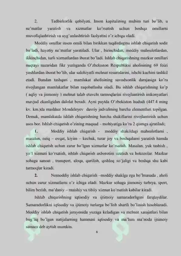 Ishlab chiqarishning texnik va iqtisodiy samaradorligini baholash 6
