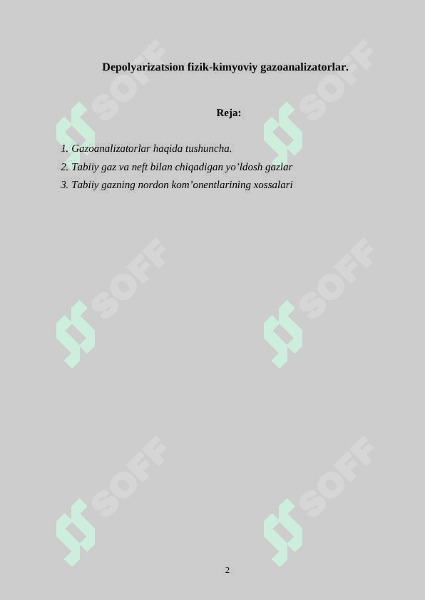 Depolyarizatsion fizik-kimyoviy gazoanalizatorlar 2