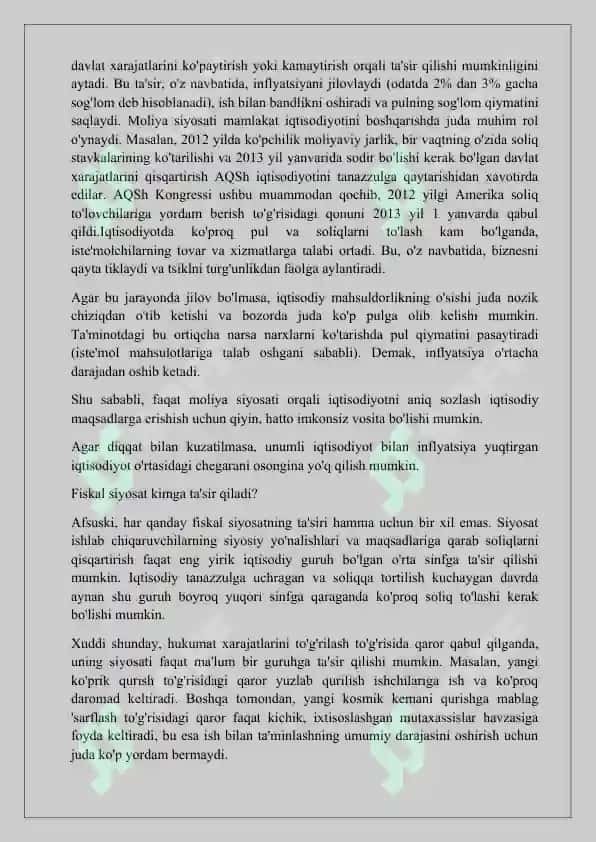 Fiskal siyosat va uning qo'llanilishi 4