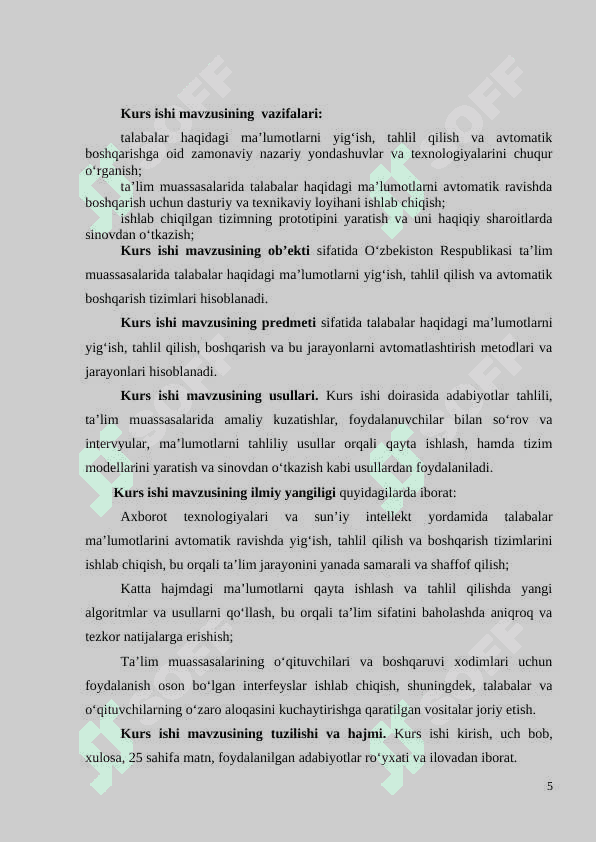 ELEKTRON DARSLIKLARNI YARATISH, BOSHQARISH VA FOYDALANUVCHILARGA YETKAZISH 5
