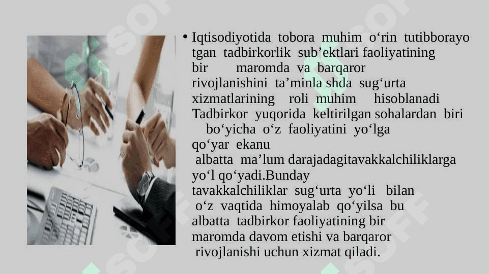 Tadbirkorlik risklarini sug’urta qilish. 4