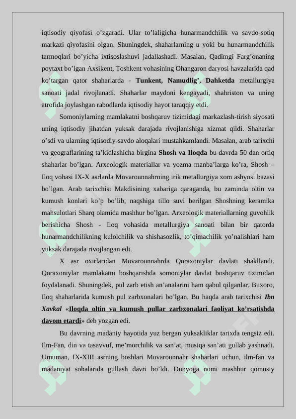 Rivojlangan o‘rta asrlar xususiyati mavzusida tezis 3