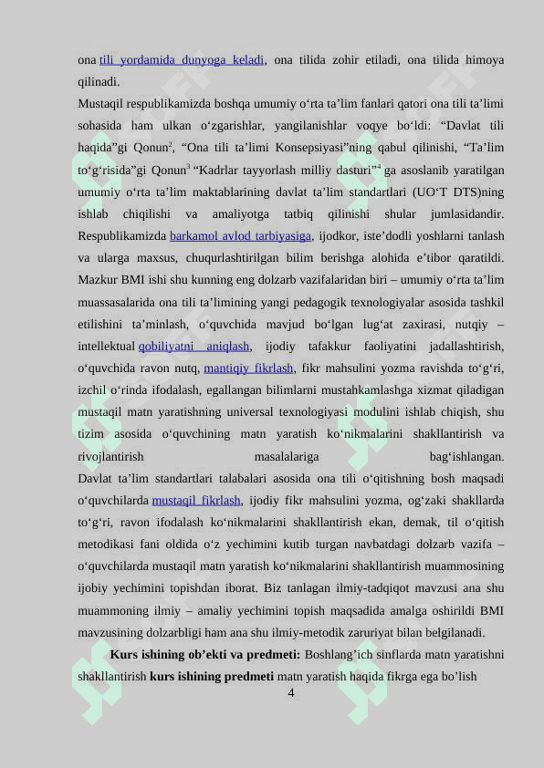 4-SINF ONA TILI DARSLARIDA MATN YARATISH 4