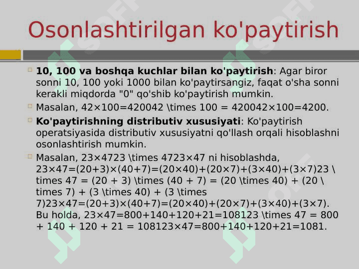 Hisoblashning qulay usullari 4