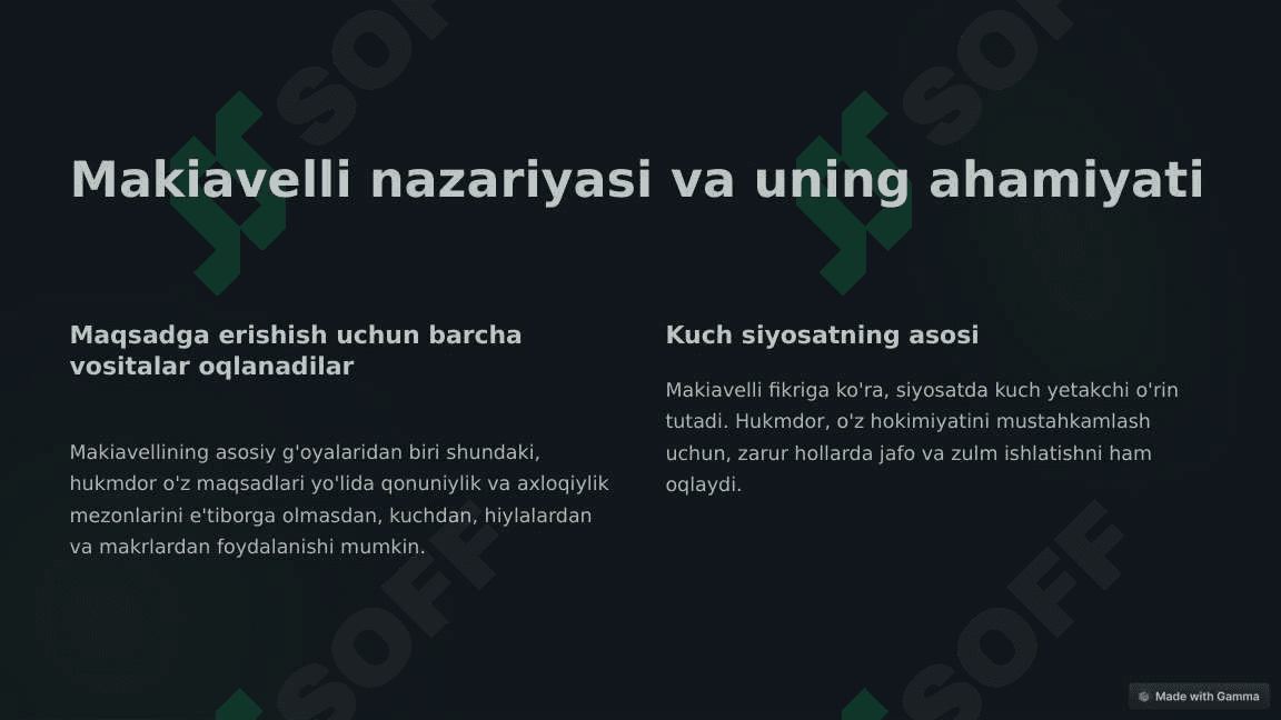 Makiavellining "Xukmdor" asari 2