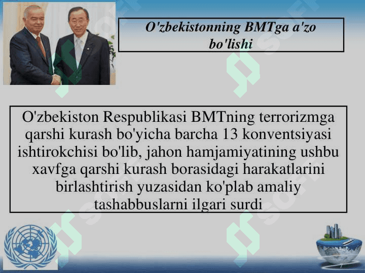 O’zbekiston va  jahon hamjamiyati 7