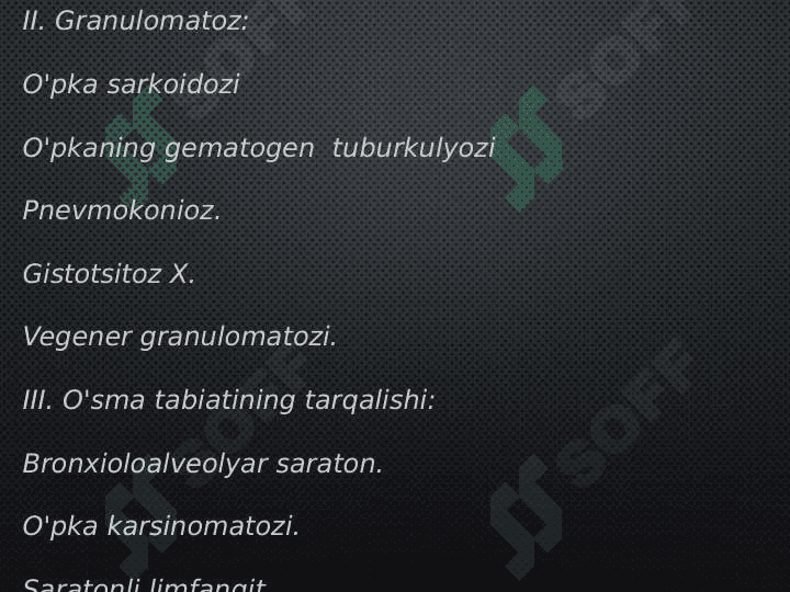 O'pka disseminatsiyasini qiyosiy tashxislash 6