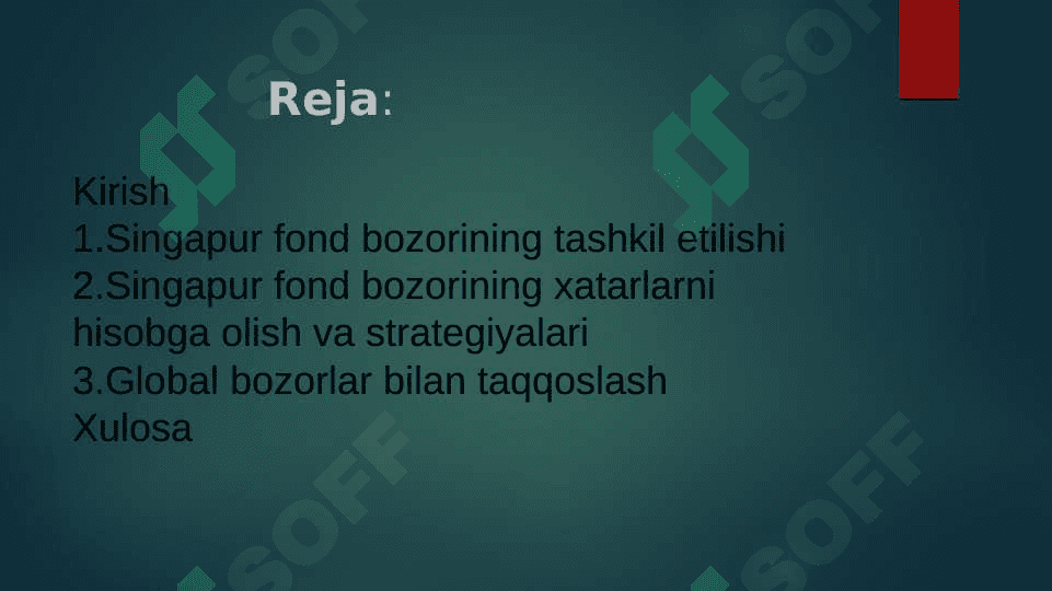 Singapur fond bozori 2