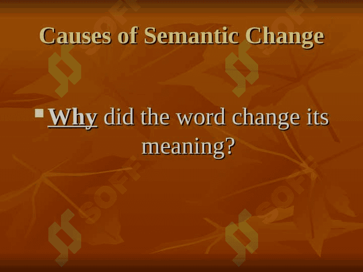 Semantic Change 5