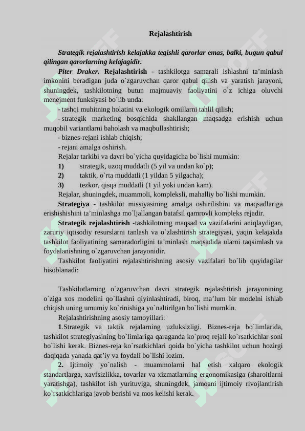 Biznesda boshqaruv funksiyalari 2