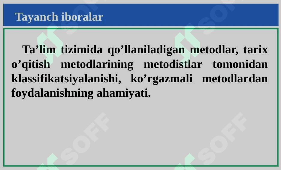Tarix o’qitishning metodlari va ularning klassifikatsiyasi 24 4
