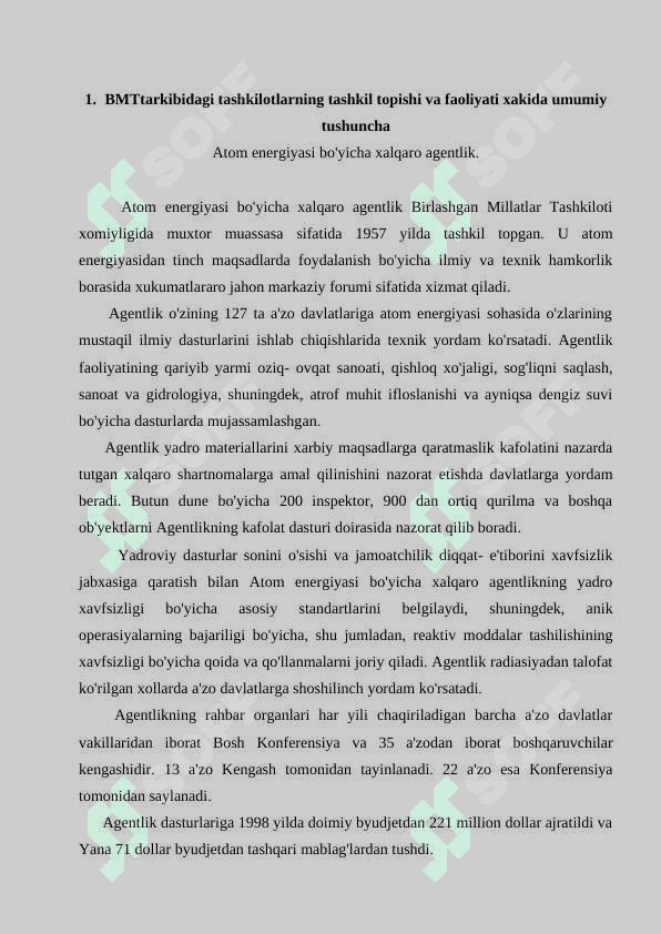 O'zbekistonning BMT muassasalari va dasturlari bilan xamkorligi 2