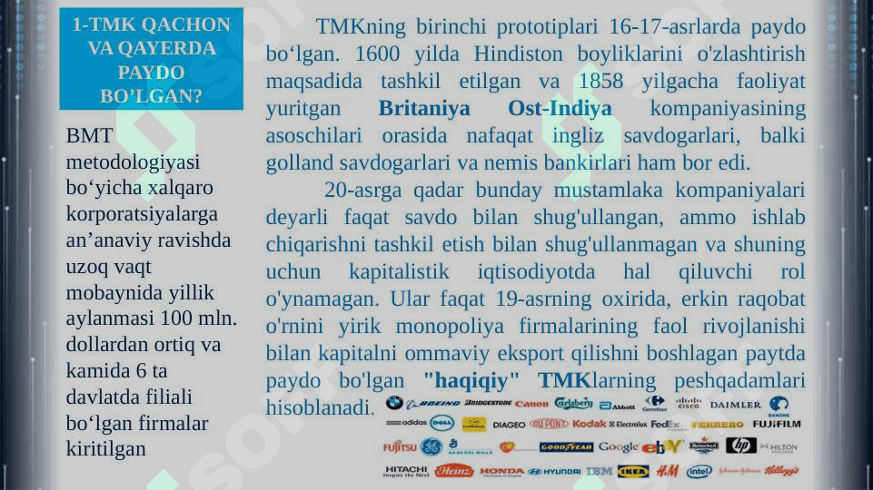Globallashuv sharoitida transmilliy korporatsiyalar 3