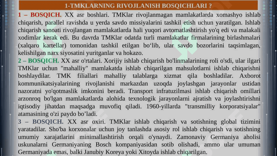 Globallashuv sharoitida transmilliy korporatsiyalar 4