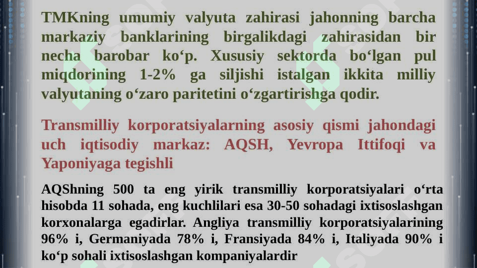 Globallashuv sharoitida transmilliy korporatsiyalar 8