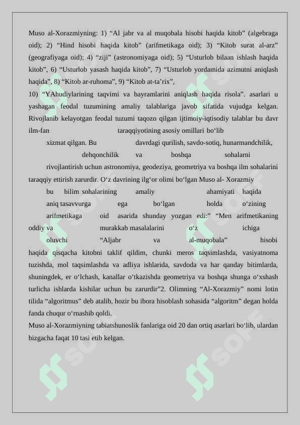 Sharq allomalarining ilmiy merosining zamonaviy sivilizatsiya tarixidagi o‘rni va 2