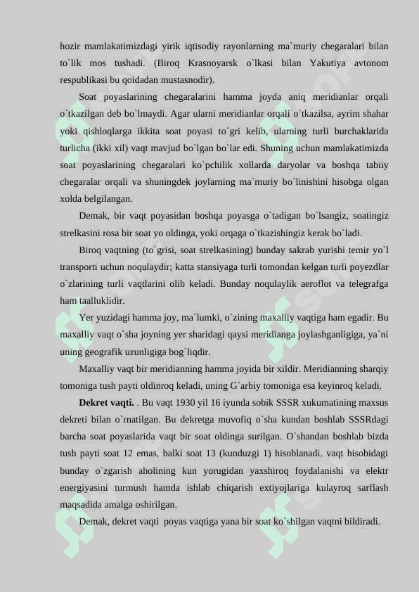 Vaqt mintaqasining vaqtni oʻlchashdagi ahamiyati 5