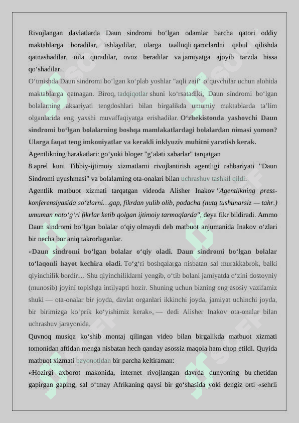 Daun sindromli bolalarning o'ziga xos xususiyatlari 5