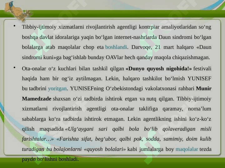 Daun sindromli bolalarning o'ziga xos xususiyatlari 8