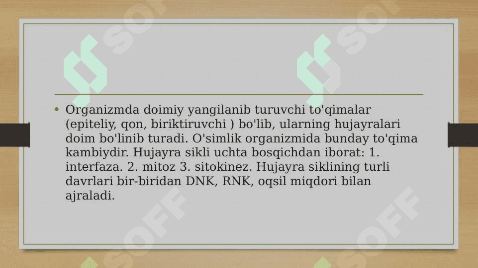 Hujayra sikli va hujayra replikatsiyasi boshqaruvi mexanizmlari 5