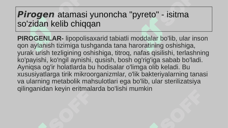 Pirogen moddalar termoregulyatsiya jarayonidagi ahamiyati 2