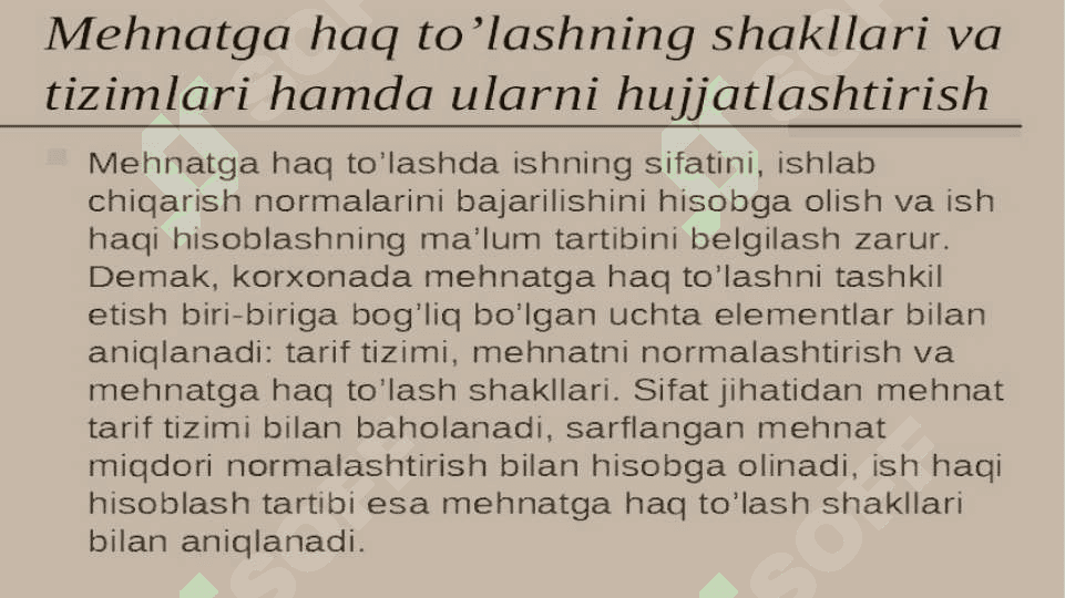 Sanoatda kadrlar va mehnatga haq to’lash 2