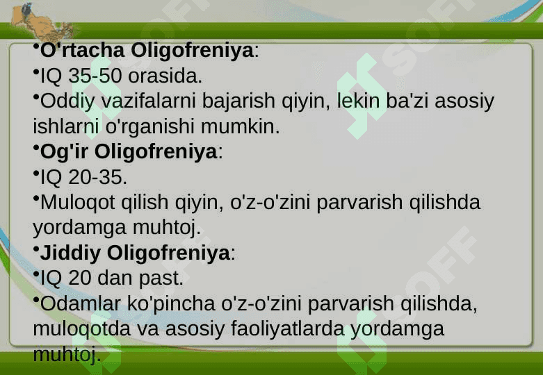 INFEKSION KASALLIK SABABLI KELIB CHIQQAN OLIGOFRENIYA 24 6