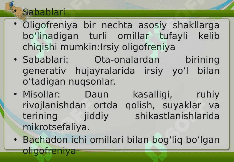 INFEKSION KASALLIK SABABLI KELIB CHIQQAN OLIGOFRENIYA 24 8