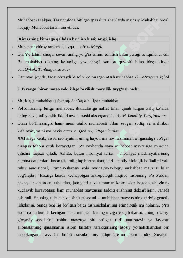 Muhabbat  so'zining etimologiyasi va ma'nolari 3