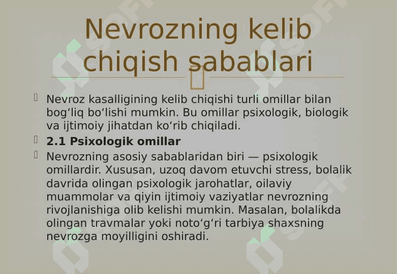 Nevroz kasalligining kelib chiqish sabablari va asoratlari  24 8