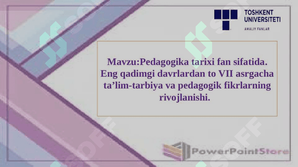 Pedagogika fanining rivojlanishi 2