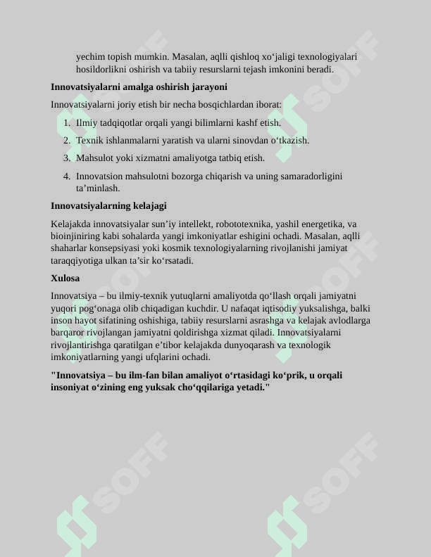 Innovatsiya. Yangi Ilmiy-Texnik Yutuqlardan Foydalanish Usuli Sifatida 6 ESSE 2