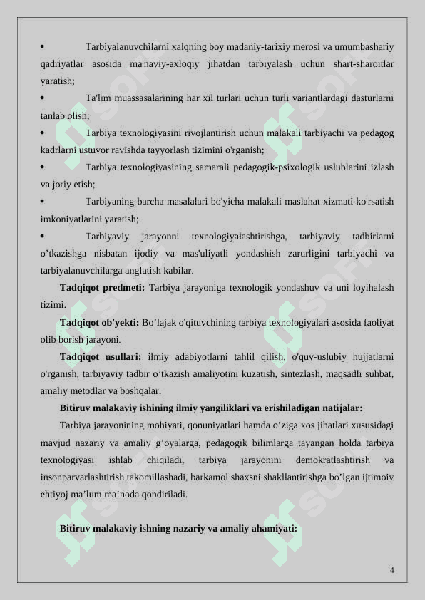 Tarbiya texnologiyasi 4