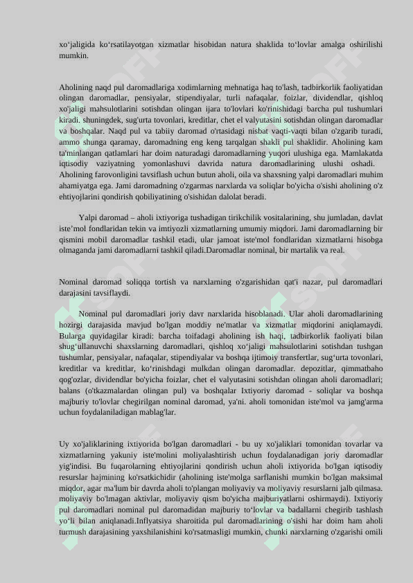 Aholining daromadlari 3