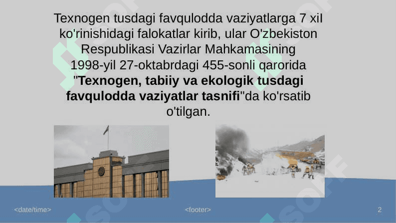 TEXNOGEN TUSDAGI FAVQULODDA VAZIYATLAR VAULARNING OQIBATLARI 2