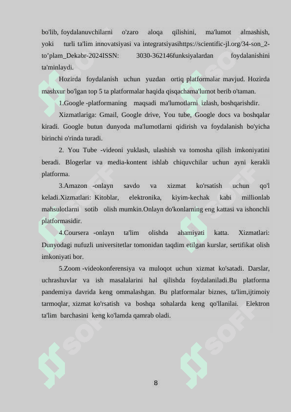 Informatika fanini o’qitishda elektron ta’limning o’rni va ahamiyati 8