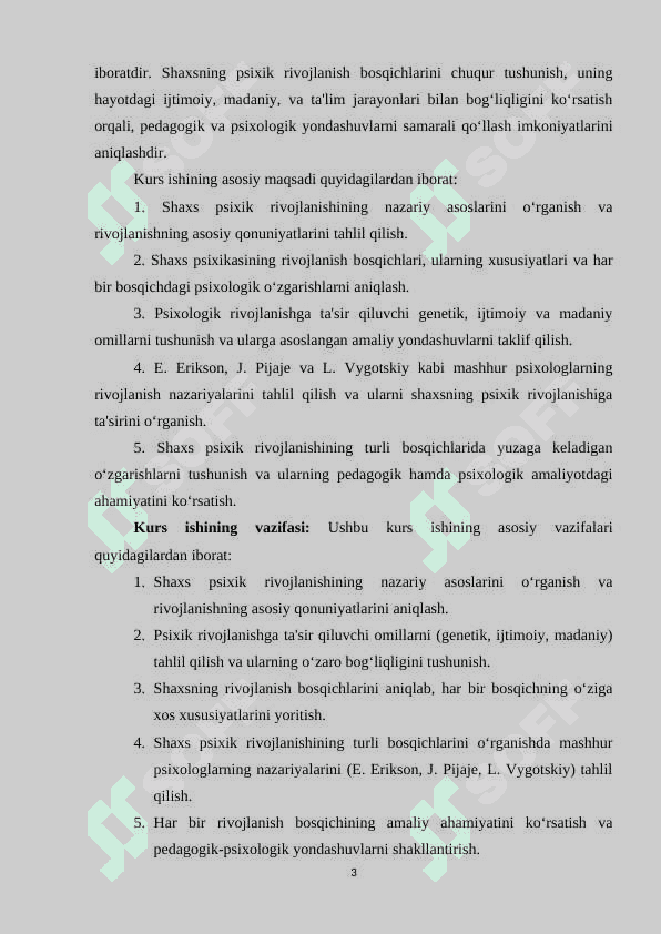 Shaxs psixik rivojlanishining bosqichlari 3