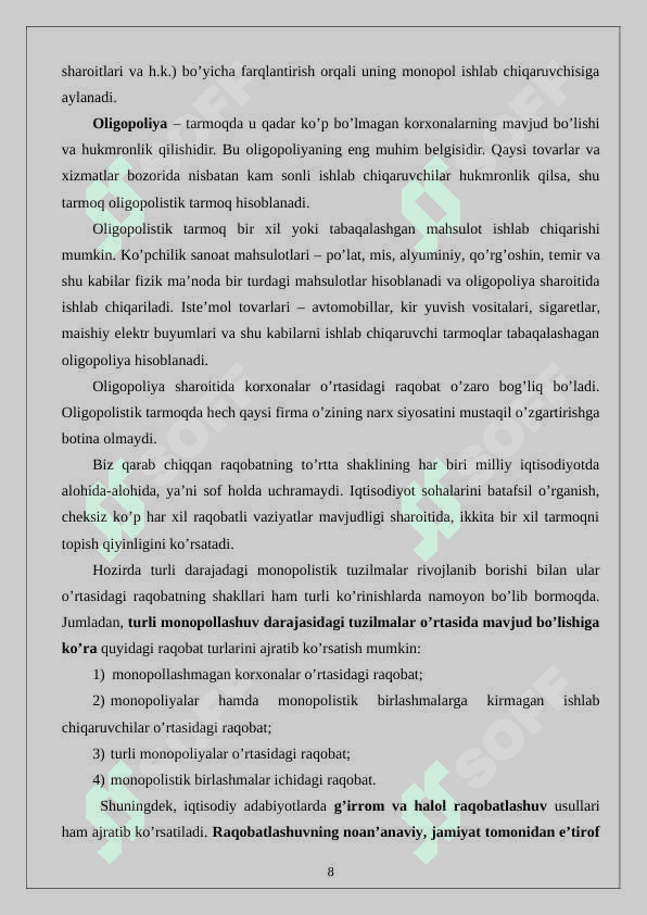 Raqobat va monopoliya 8