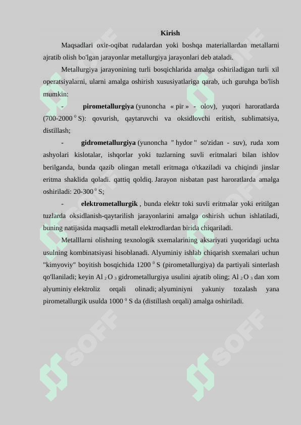 Metallurgik jarayonlarning turlari va asosiy xarakteristikalari 2