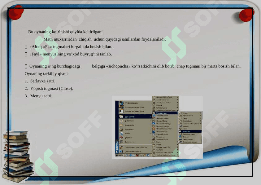 Windows muhitida fayllar va papkalar bilan 7