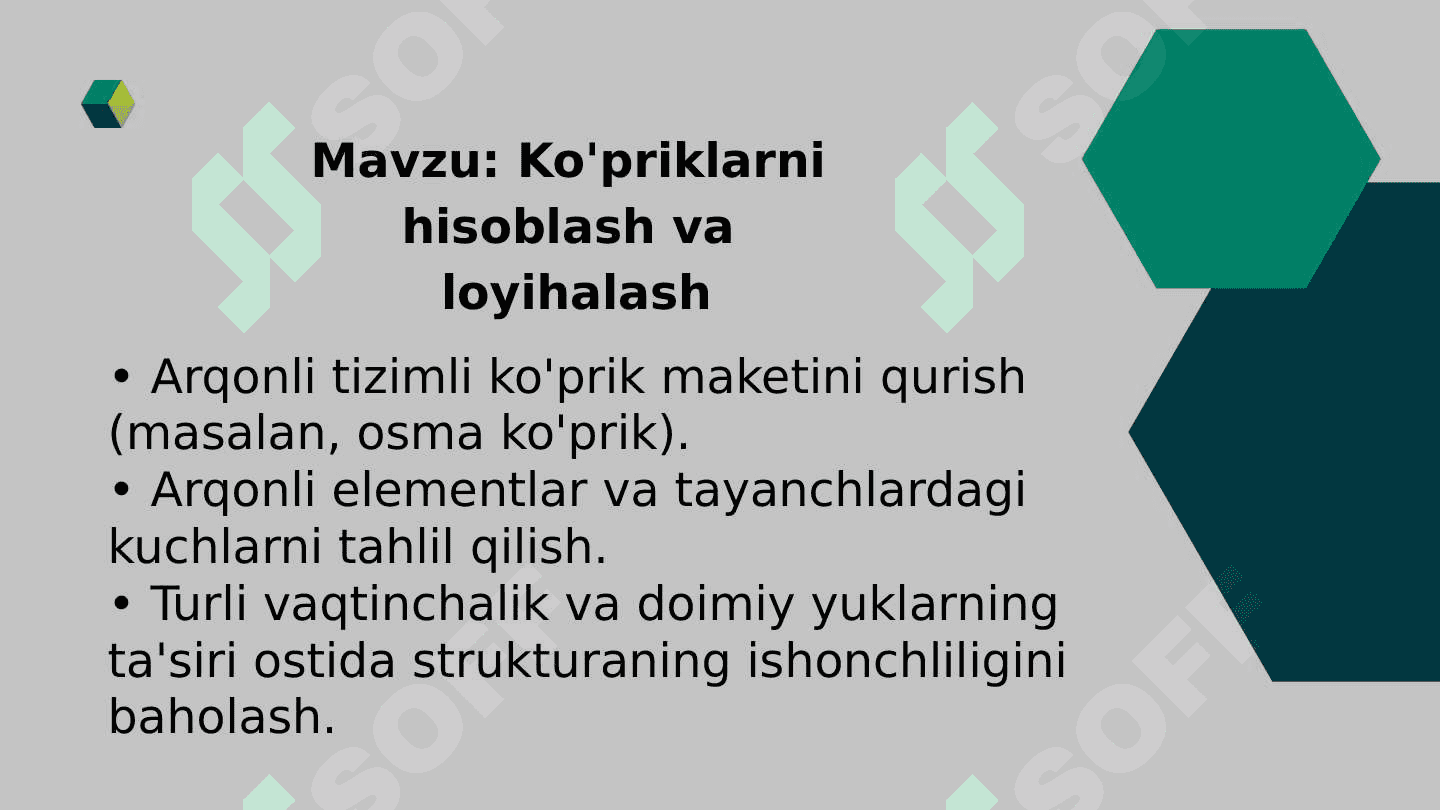 Koʻpriklarni hisoblash va loyihalash 2