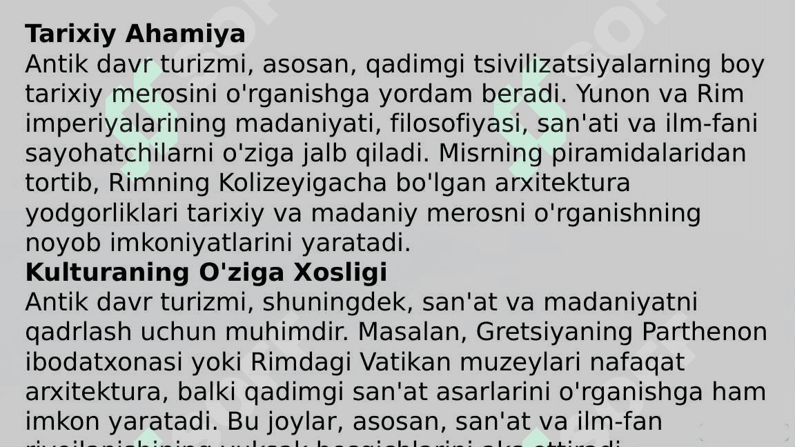 ANTIK DAVRI TURIZMI TARIXI VA MADANIYATIGA SAYOHAT 3