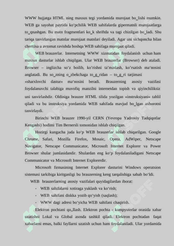 WEB ga asoslangan dasturlar. 3