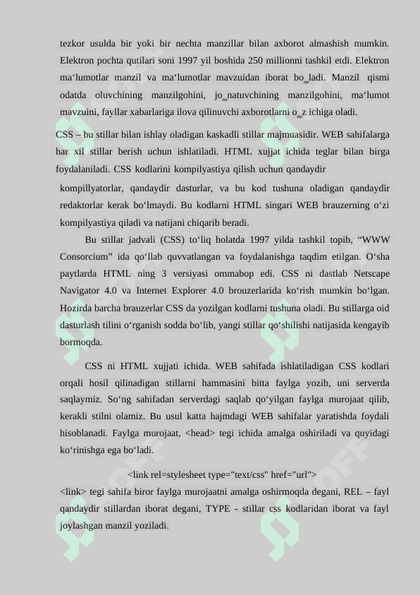 WEB ga asoslangan dasturlar. 4