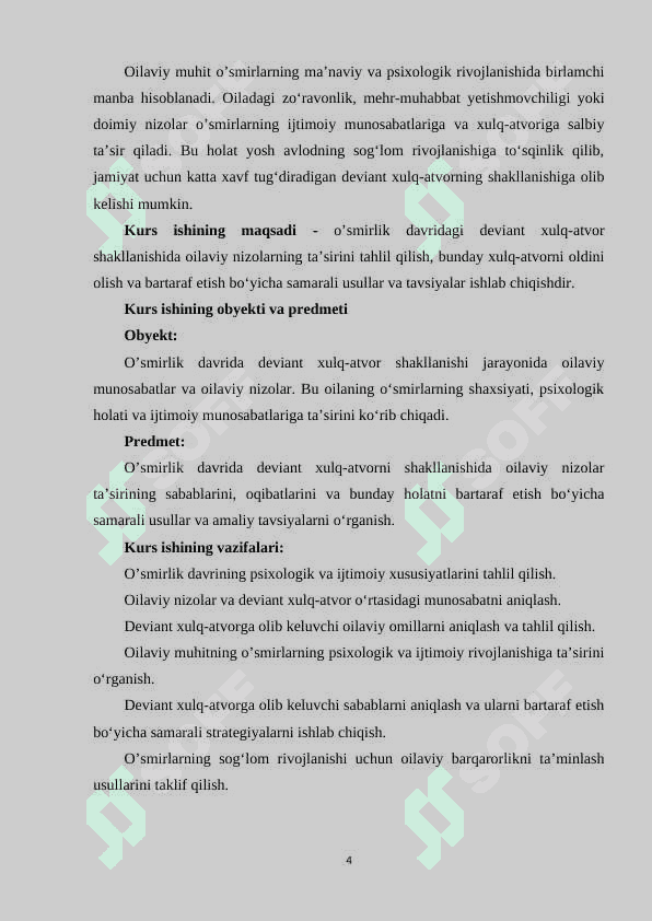 O’smirlarda deviant xulq atvor shakllanishida oilaviy nizolarning ta’siri 4