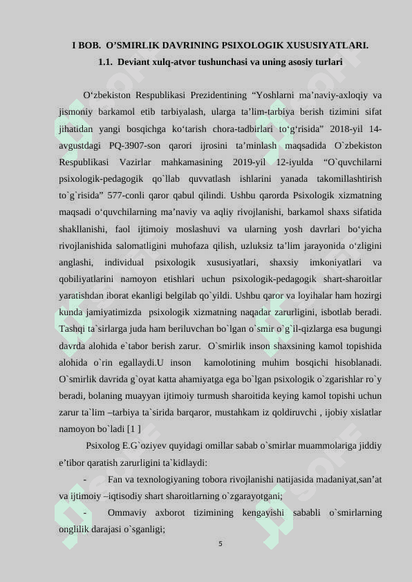 O’smirlarda deviant xulq atvor shakllanishida oilaviy nizolarning ta’siri 5