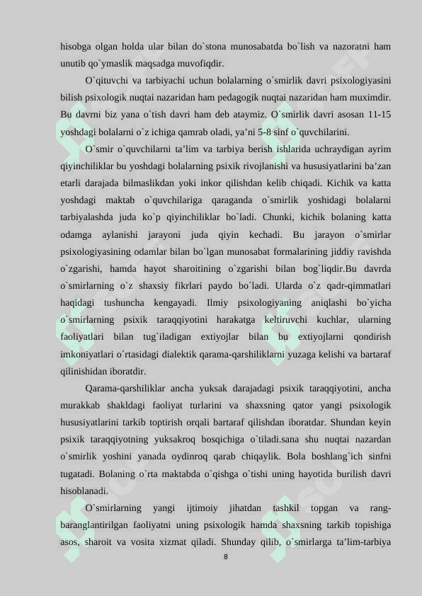 O’smirlarda deviant xulq atvor shakllanishida oilaviy nizolarning ta’siri 8