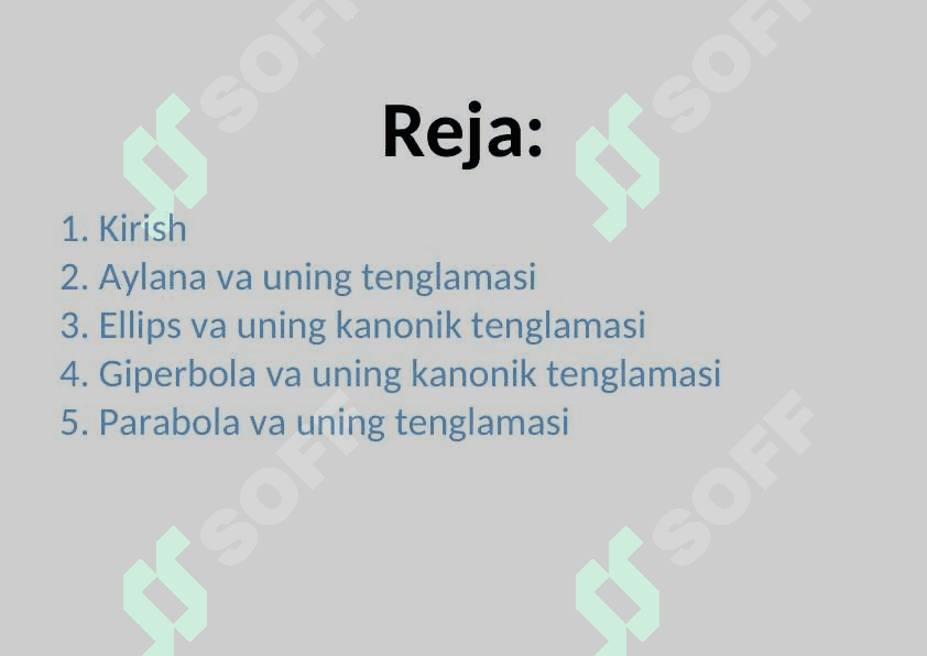 Ikkinchi tartibli egri chiziqlar 2