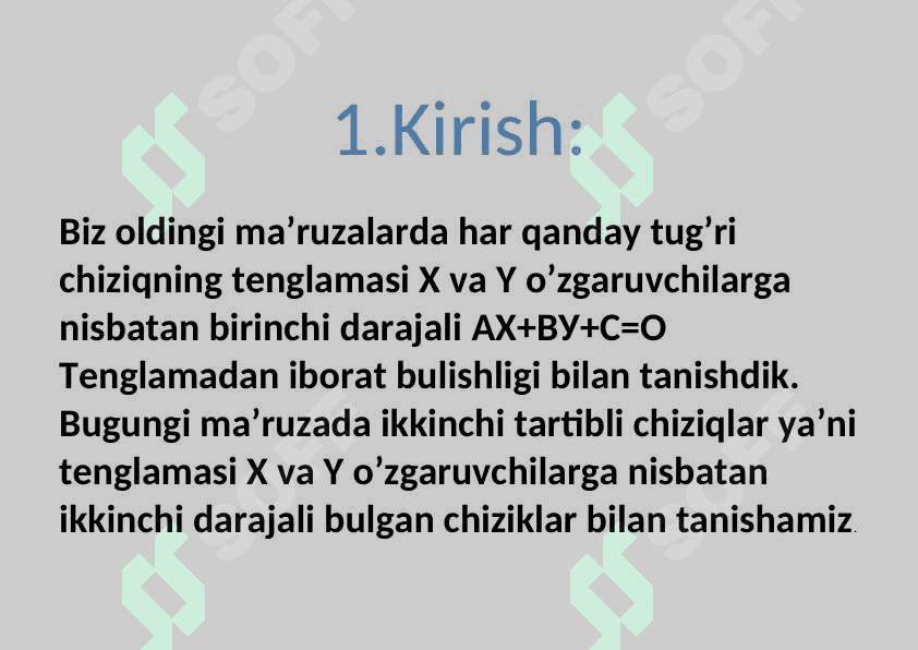 Ikkinchi tartibli egri chiziqlar 3